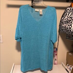 White Stag Aqua Knit V-Neck Top